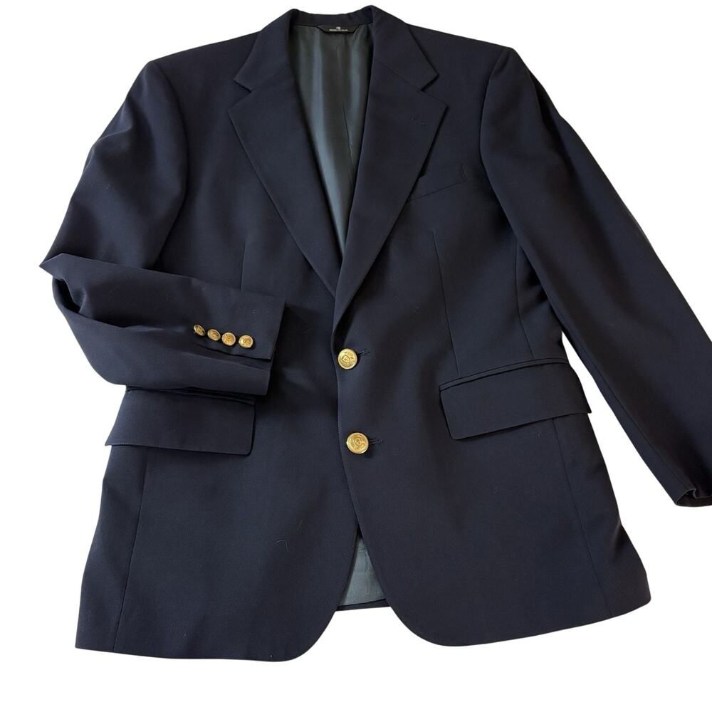 VTG Polo University Club Ralph Lauren Wool Blazer Navy 40" Chest Made USA
